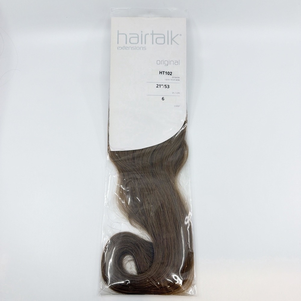 Hairtalk Hair Extensions Original Tape In 21" Brown #6 New Never Used Human Remy